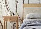 Letto East Side e comodino Serenas in massello di rovere - BertO